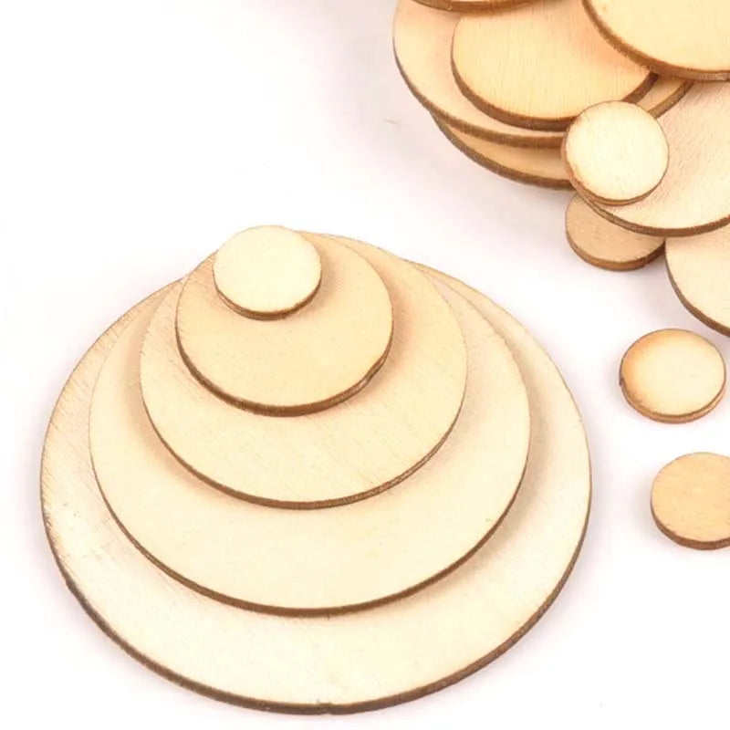 10-100mm Mix Round Wooden Scrapbooking Carft For Handmade Home Embellishments DIY Wood Circle Decoration 10/20/30/40/50mm m1821 Qme