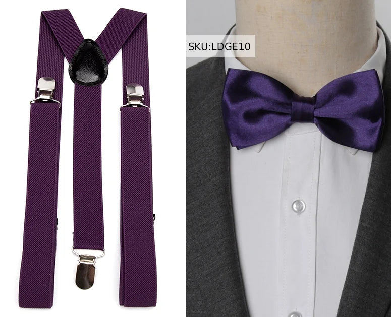 Suspenders Bow Tie Men Fashion Suspensorio Man Boy Women Bowtie