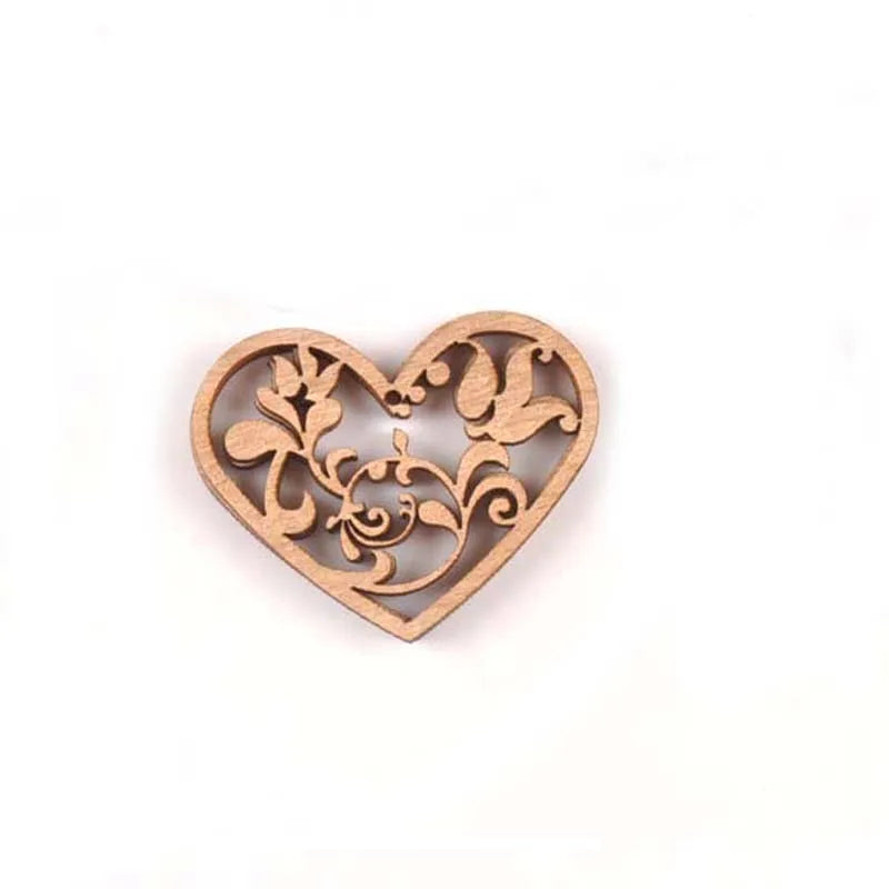 10pcs Unfinished Mixed Carved Heart Wooden Scrapbooking Crafts For Handmade DIY Handcraft Wood Slices Home Decoration m1842 Qme 3