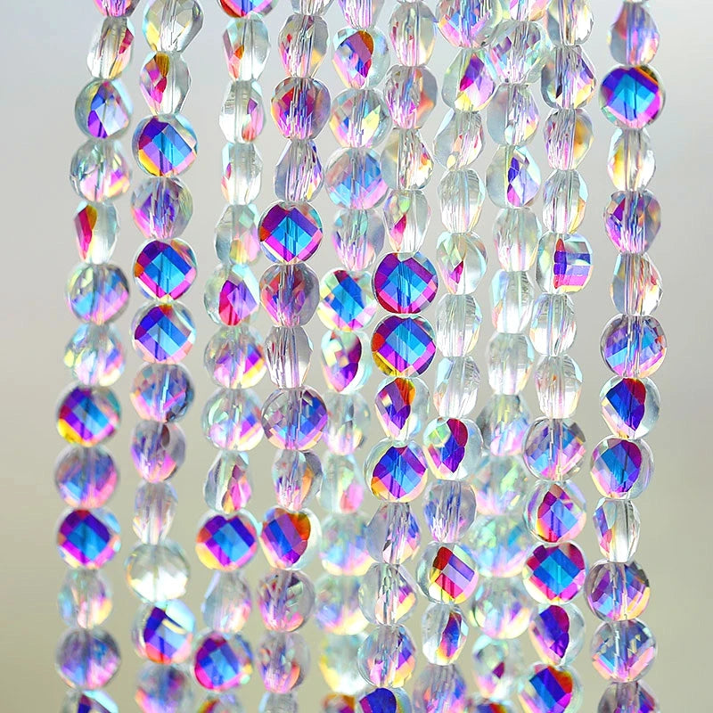 Super shiny fashion 6mm faceted Twisted glass beads flat round Austria crystal beads Loose Spacer beads Jewelry findings 100PCS Qme