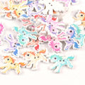 25pcs Mixed Painted Wing Horse Wooden Buttons For Clothing Crafts And Scrapbooking DIY Sewing Decorative 27x33mm m1660 Qme Default Title