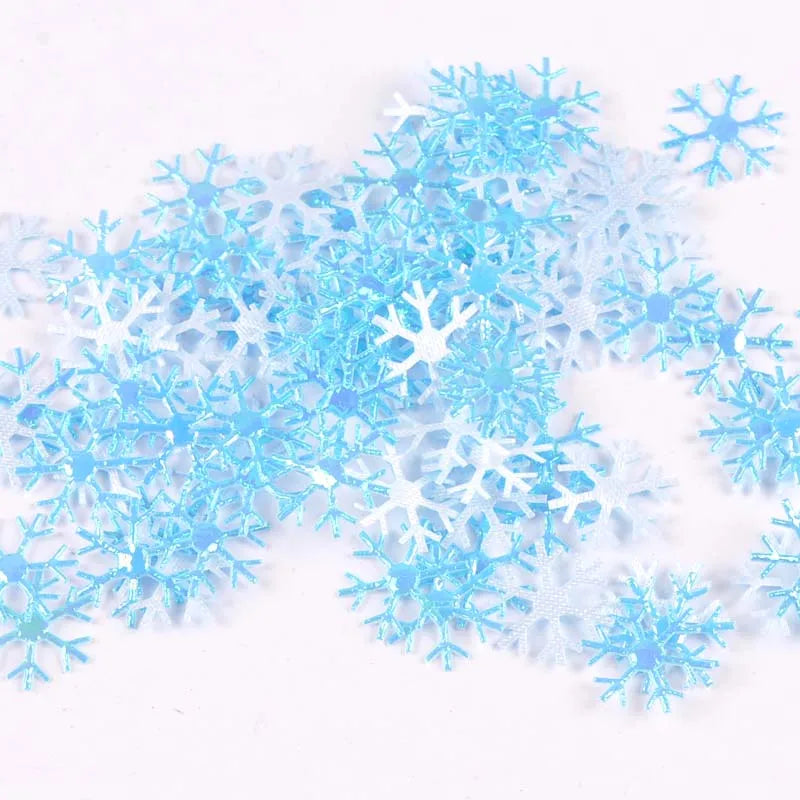 50pcs 15-40mm White Fake Snowflake Christmas Wedding Decoration DIY Scene New Year Xmas Tree Window Scrapbooking Decor c2324 Qme 22mm blue