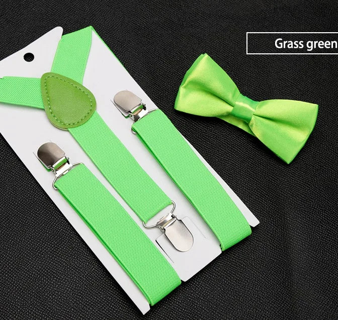 Kids Suspenders Bowtie Fashion Children Bow Tie Boys Braces Girls Qme LD-ETA18-4