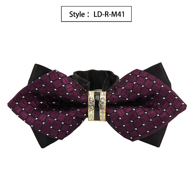 Bowtie Groom Mens Colourful Plaid Cravat Gravata Fashion Male