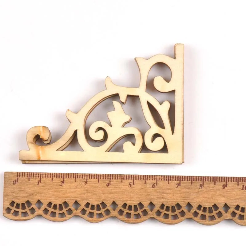 4pcs Mixed Book Corner Wooden Ornament For Home Decoration Crafts Scrapbooking Crafts Wood Album Corners Embellishment m2150 Qme 9