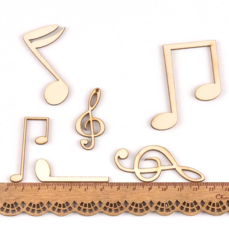 10pcs Wooden Crafts creativity Mixed note Pattern Scrapbooking Crafts wood decoration for Home Decoration m2139 Qme