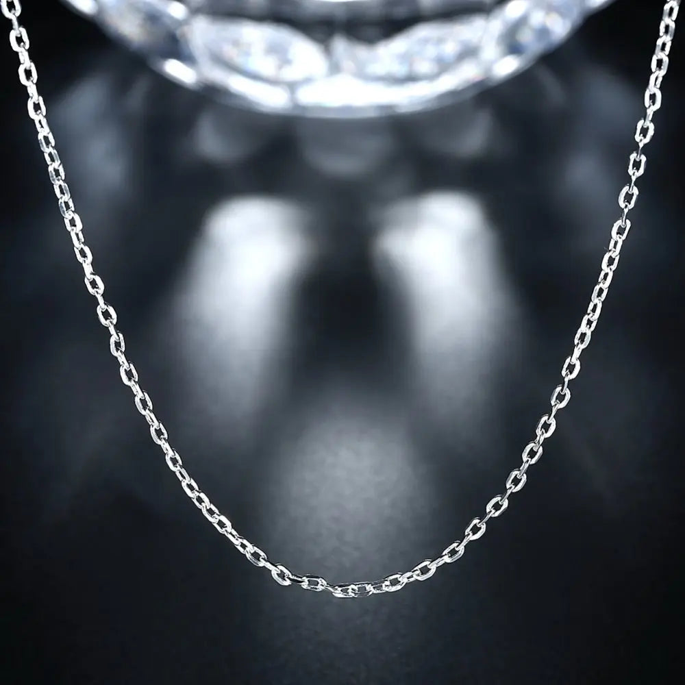 2mm Rolo Square Chain Classic,2017 New Glam Fashion Jewelry Europe Style Soul 925 Sterling Silver Bijoux Gift For Men Women Qme