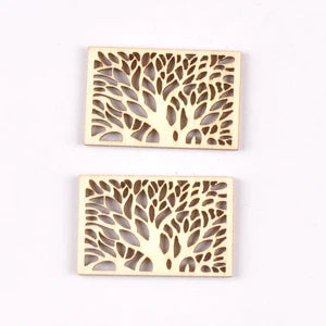 10pcs Wooden Crafts creativity hollow out tree Pattern Scrapbooking Crafts wood decoration for Home Decoration m2131 Qme 6 China Mainland 3.5-5cm