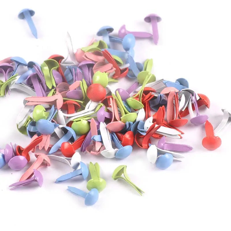 Mix Round Fastener Brads Embellishments For Scrapbook DIY Handmade Metal Crafts Accessories Shoes Decor 100pcs 5x10mm c2146 Qme