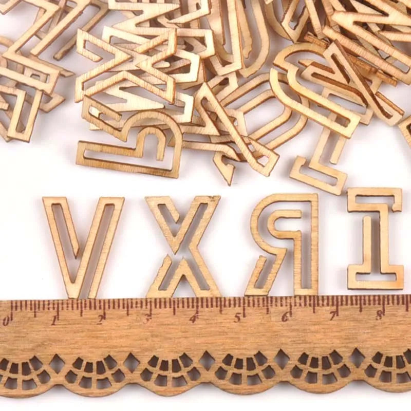 22x15mm Natural Wooden Hollowed-out Letter/alphabet For DIY Crafts Home Handmade Unfinished Wood Decoration 78Pcs (3 Set) m1651 Qme