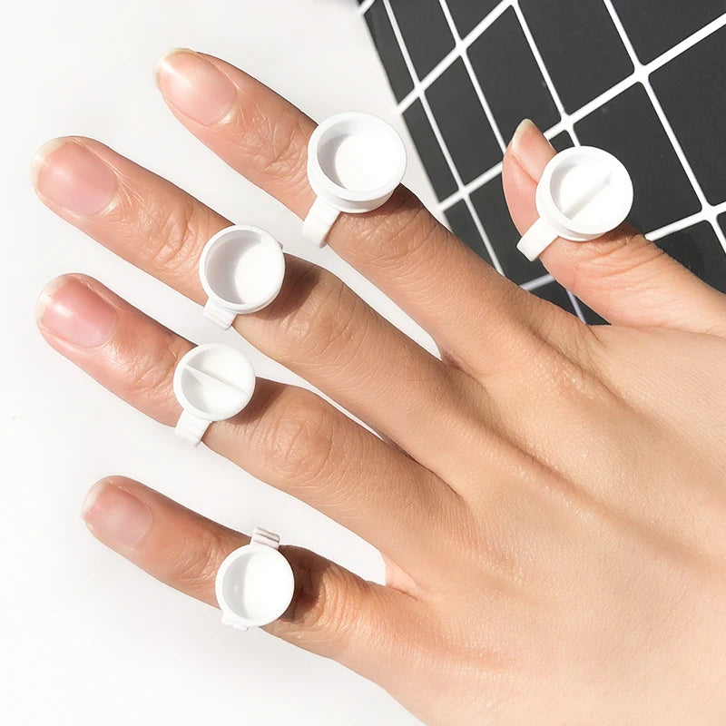 NATUHANA Disposable Eyelash Extension Glue Holder Ring Lash Tattoo Qme