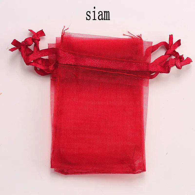 Wholesale 16 color 100pcs/lot 9*12cm organza Christmas wedding gift bags candy bag jewelry packing drawable organza bags&pouch Qme siam