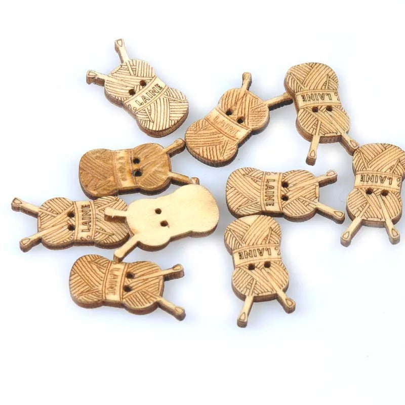 25pcs 18-30mm Natural Sewing Tool Wood Crafts DIY Scrapbooking For Wooden Ornament Home Decoration Sewing Accessories m0901x Qme MT0901-1
