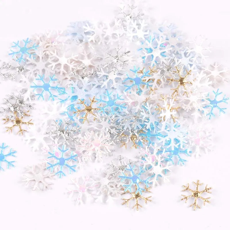 50pcs 15-40mm White Fake Snowflake Christmas Wedding Decoration DIY Scene New Year Xmas Tree Window Scrapbooking Decor c2324 Qme 15mm mix