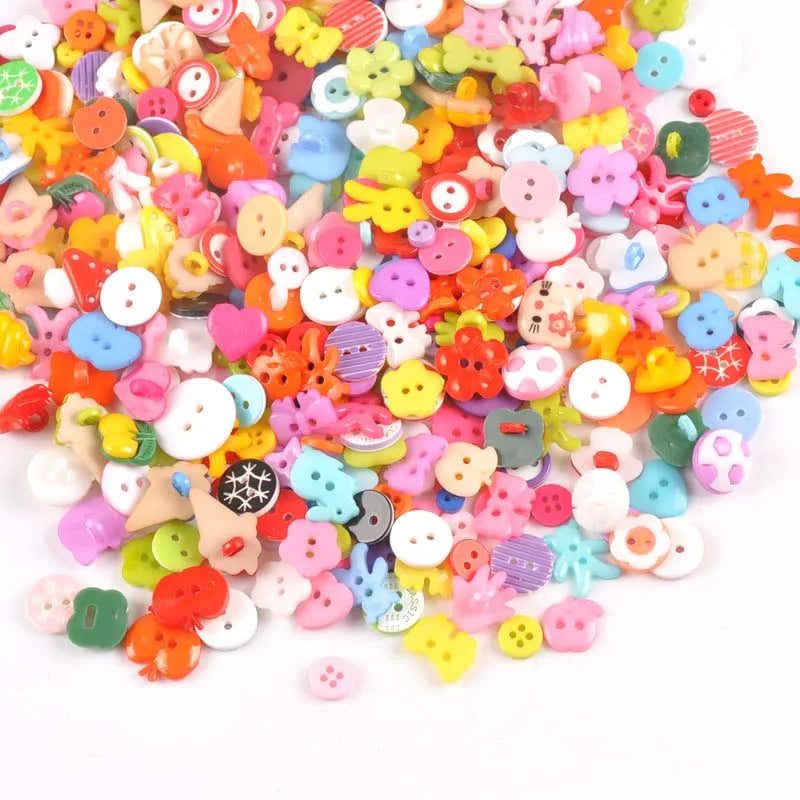 100pcs 10-40mm Mixed colour acrylic Buttons Decorative For Sewing Clothing DIY Crafts Scrapbooking acrylic Button m1895 Qme