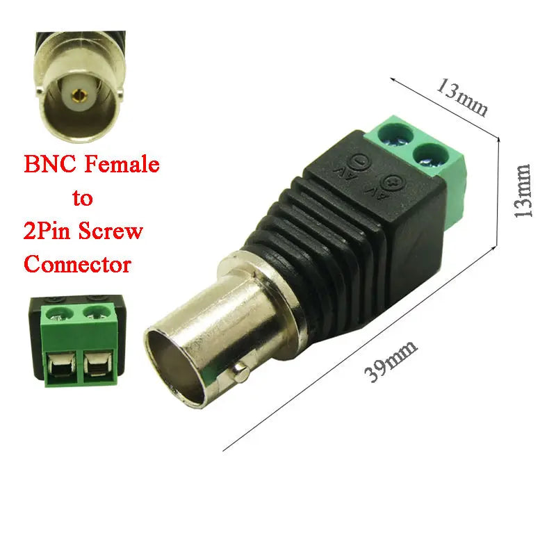 ESCAM 10pcs/lot Coax Cat5 Cat6 BNC female CCTV Connector, Jack Video Balun Connectors Female plug Qme