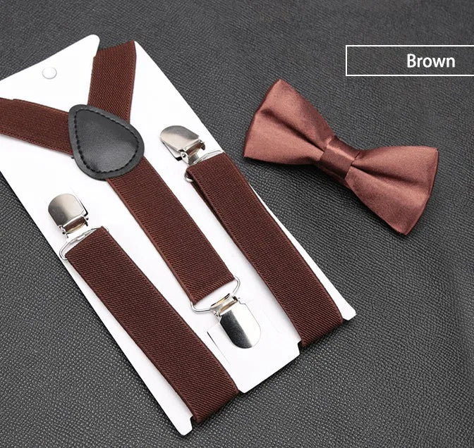 Kids Suspenders Bowtie Fashion Children Bow Tie Boys Braces Girls Qme LD-ETA18-16