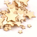 50pcs 10/15/20/25/30mm Mix Stars Wood DIY Carft For Handmade Scrapbooking Accessories Wooden Ornaments Home Decoration m0589 Qme 25mm