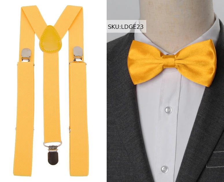 Suspenders Bow Tie Set Men Fashion Suspensorio for Man Boy Women Bowtie Braces Trousers Tirantes Wedding Leisure Shirt Stays Qme LDGE23