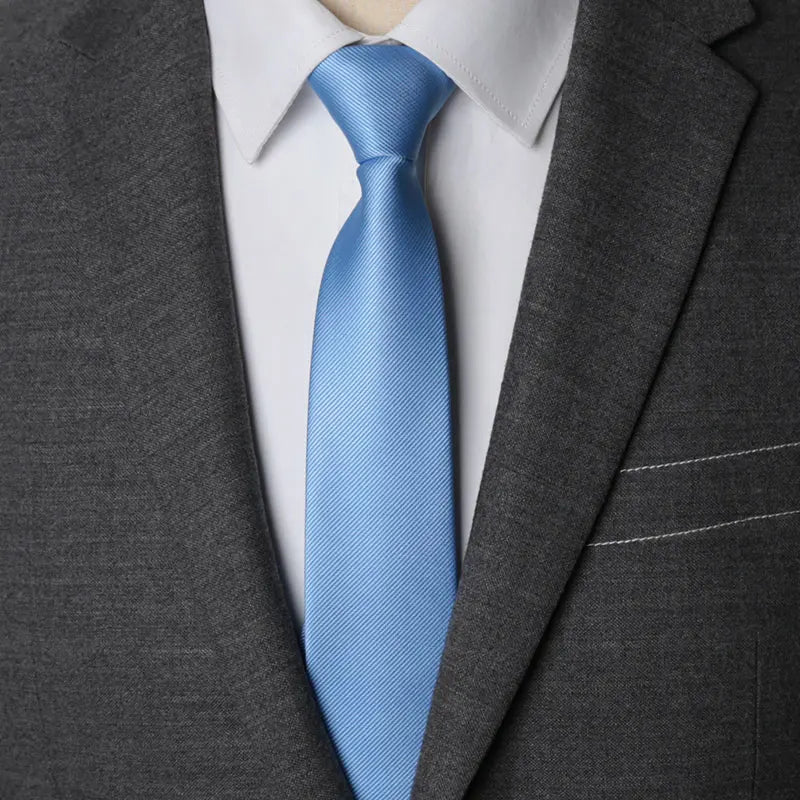 Men Necktie Zipper Lazy Tie Fashion Solid Ties Business Man Gravatas Qme LIGHT BLUE