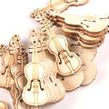 15Pcs 55x20mm Natrual Violin Wood Slices For Home Decor DIY Crafts Scrapbook Accessories Handmade Wooden Ornaments m1754 Qme Default Title