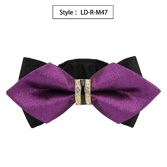 New Bowtie Groom Mens Colourful Plaid Cravat Gravata Fashion Male Butterfly Wedding Luxurious Bow Ties for Men Gift Accessories Qme LD-R-M47