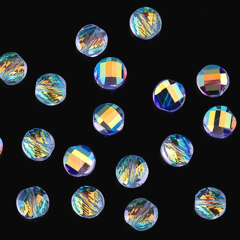 Super shiny fashion 6mm faceted Twisted glass beads flat round Austria crystal beads Loose Spacer beads Jewelry findings 100PCS Qme