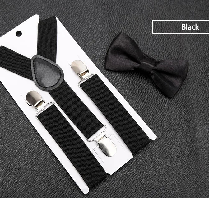 Kids Suspenders Bowtie Fashion Children Bow Tie Boys Braces Girls Qme LD-ETA18-14