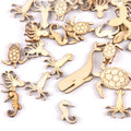 20Pcs 25-40mm Sea Turtle/horse/whale Wood DIY Crafts Home Decoration Handicraft Wooden Handmade Embellishments Arts m1938 Qme Default Title