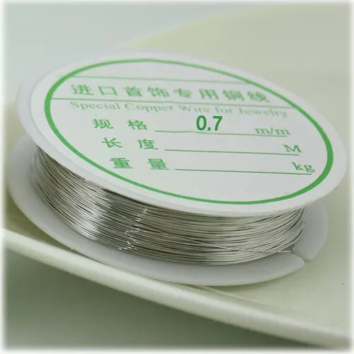 0.2mm-1mm Golden Silver Plated Copper Wire String Thread Metal Beading Wire for Necklace Bracelet Accessories Jewelry Making DIY Qme silver 07 4M