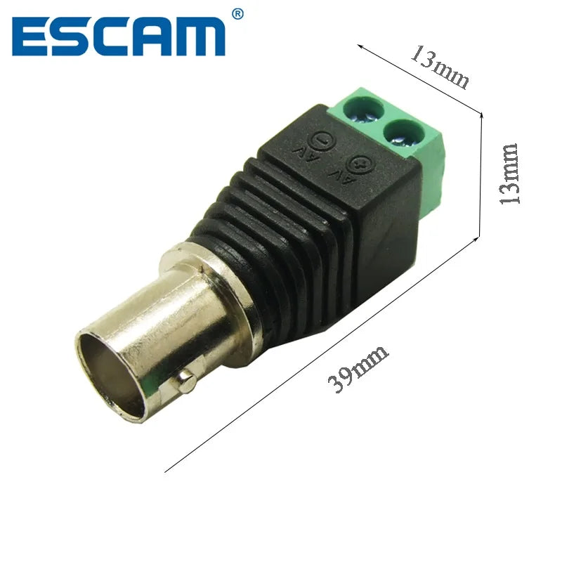 ESCAM 10pcs/lot Coax Cat5 Cat6 BNC female CCTV Connector, Jack Video Balun Connectors Female plug Qme China Mainland 30pcs