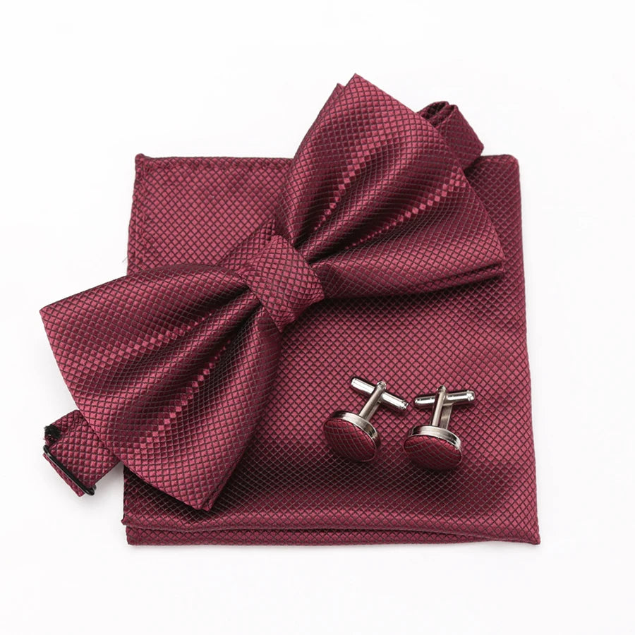 Mens Tie Bowtie Cravat Cufflinks Fashion Butterfly Party Wedding Bow Qme