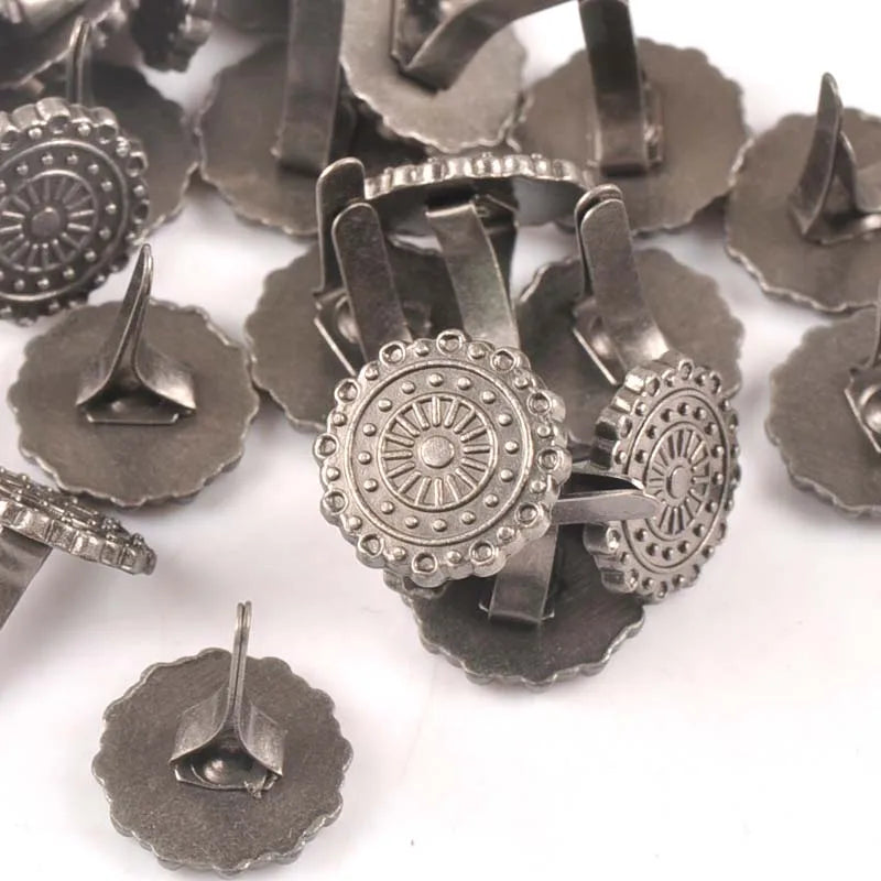 10pcs Silver Round Square Vintage Brads For DIY Scrapbooking Accessories Crafts Handmade Metal Fastener Brad Home Decor c2576 Qme 2