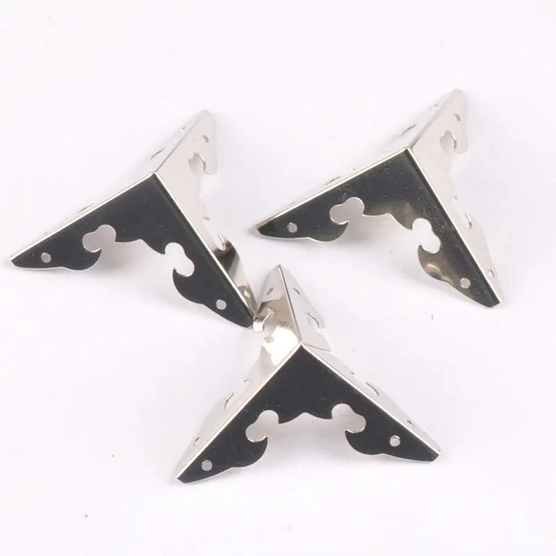 10Pcs Sliver/Brown Metal Corner Book Corners For Trilateral Albums Menu Corner Protector Diy Folders Edge Cover 30x30x30mm c1740 Qme