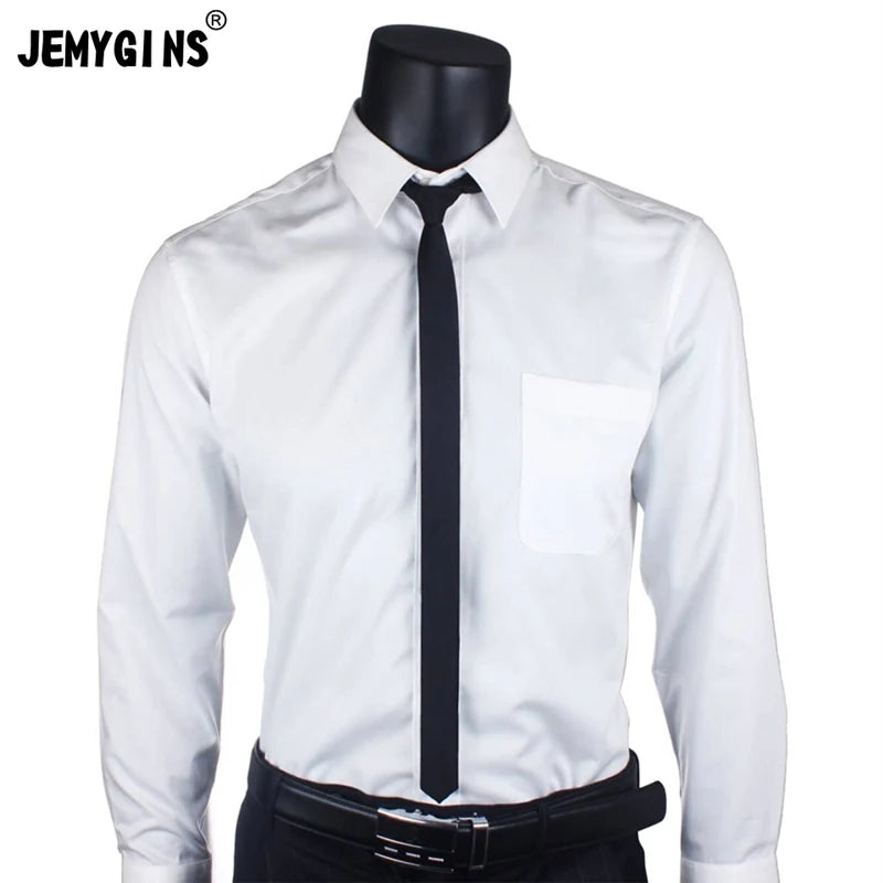 JEMYGINS Men's Tie 100% Silk Pure Black Tie 5cm Skinny Slim Tie High Quality Classic Business Casual Party Tie Wedding Qme
