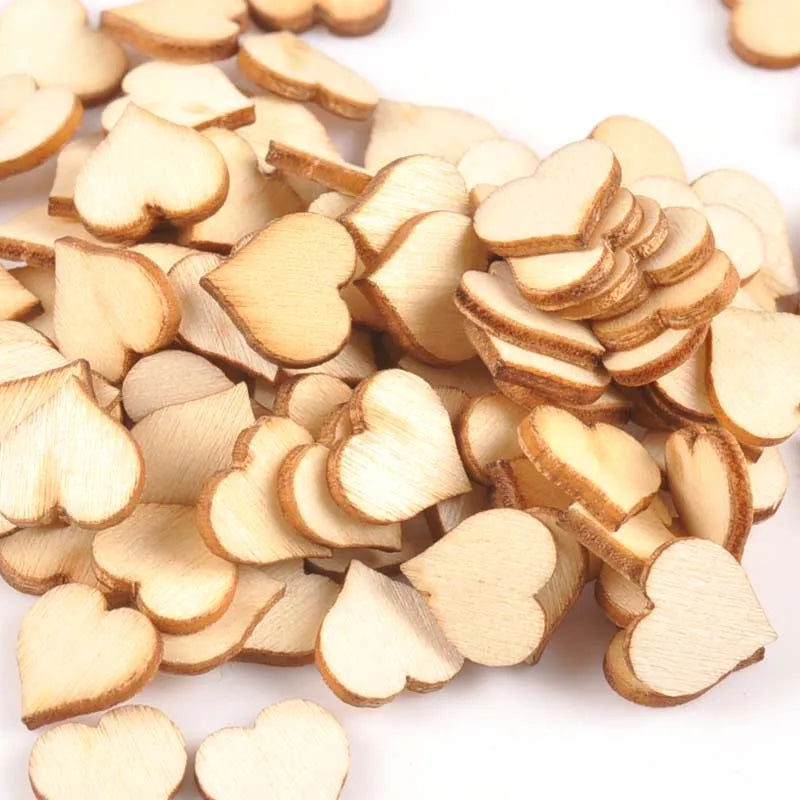 100Pcs Mini Heart Pattern Wood DIY Crafts For Handmade Accessories Wooden Scrapbooking Making Home Decoration 10mm m1808 Qme