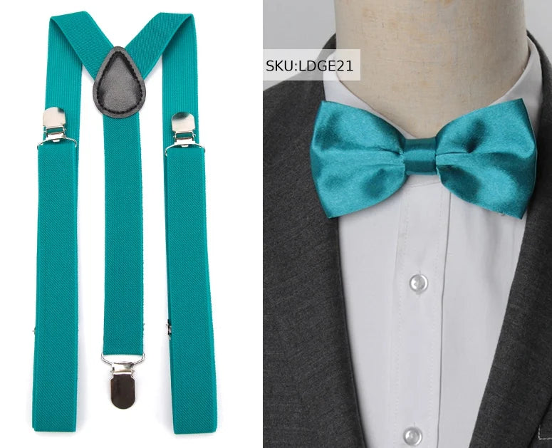 Suspenders Bow Tie Set Men Fashion Suspensorio for Man Boy Women Bowtie Braces Trousers Tirantes Wedding Leisure Shirt Stays Qme LDGE21