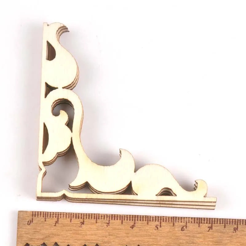 4pcs Mixed Book Corner Wooden Ornament For Home Decoration Crafts Scrapbooking Crafts Wood Album Corners Embellishment m2150 Qme 19