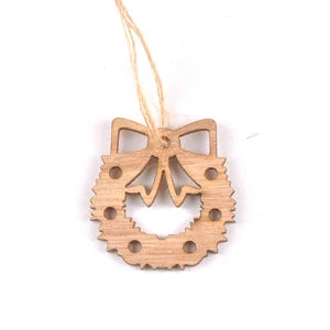 10pcs Christmas Tree Ornament Wooden Hanging Pendants house wreath Bell Elk Star Christmas Decorations for Home m2129 Qme 3