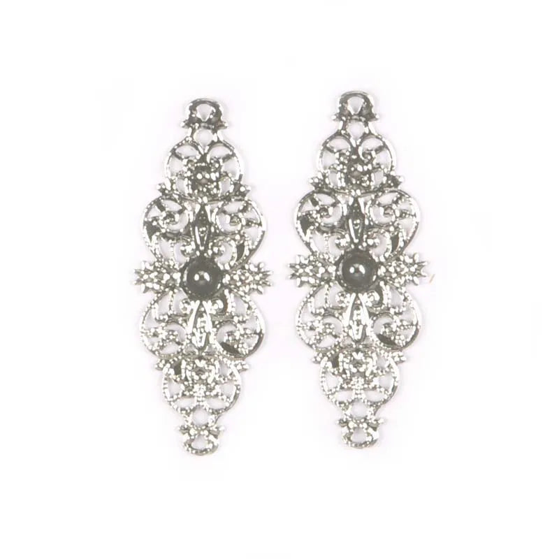 10pcs 62x24mm Metal Crafts Filigree Wraps Connectors Antique Diy Embellishments For Scrapbooking Gift Supplies Home Decor YK0734 Qme