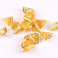 Gold/silver/Bronze 50Pcs Hollow Filigree Wraps Flowers Connectors Metal Crafts Embellishments For DIY Scrapbookings Home Decor Qme gold