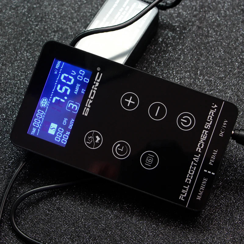 HUMMINGBIRD BRONC UPGRADE Tattoo Power Supply Touch Screen Intelligent Digital LCD Makeup Dual Set Qme