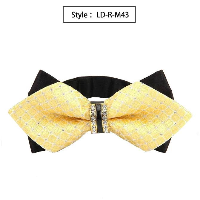 New Bowtie Groom Mens Colourful Plaid Cravat Gravata Fashion Male Butterfly Wedding Luxurious Bow Ties for Men Gift Accessories Qme LD-R-M43