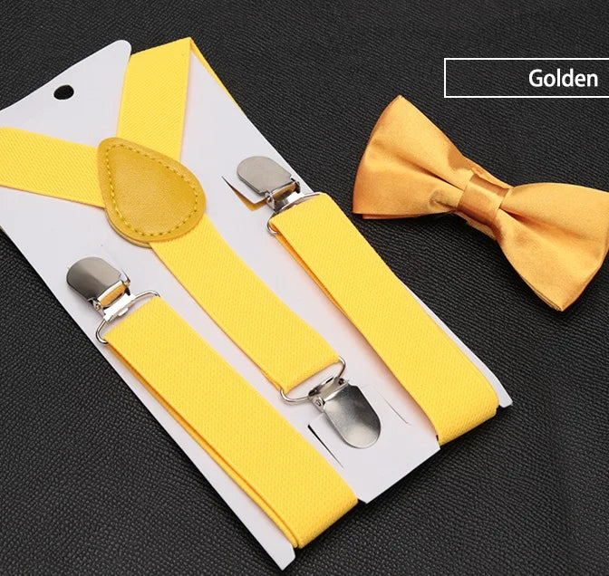 Kids Suspenders Bowtie Fashion Children Bow Tie Boys Braces Girls Qme LD-ETA18-3