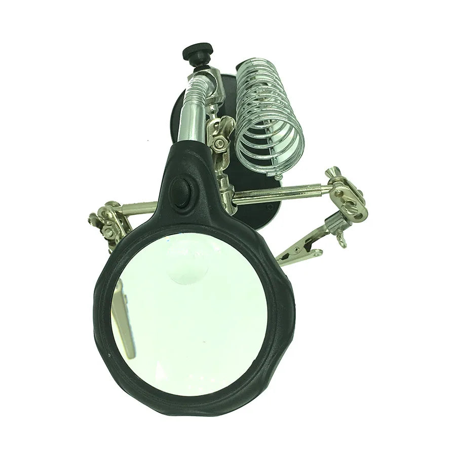 Soldering Iron Station Stand Welding Magnifying Glass Clip Clamp Qme