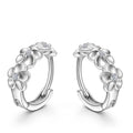 Top Sale 925 Sterling Silver Color Earring Woven Flowers Shape Hoop Earrings Embed CZ Crystal Pretty Earring For Wedding Gifts Qme Default Title
