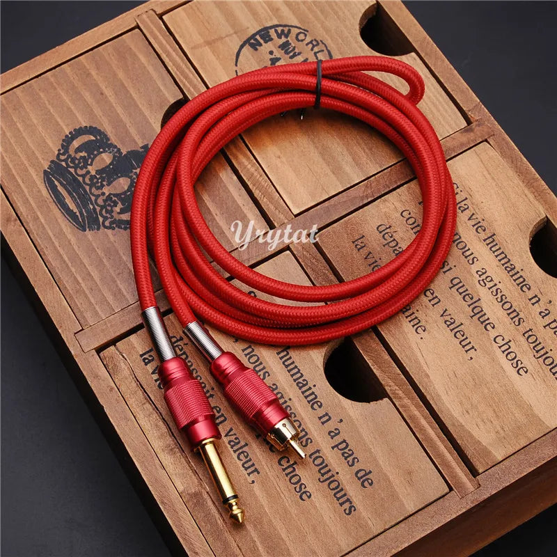 Tattoo Clip Cord RCA Power Cord 1.8M for Tattoo Machine Qme