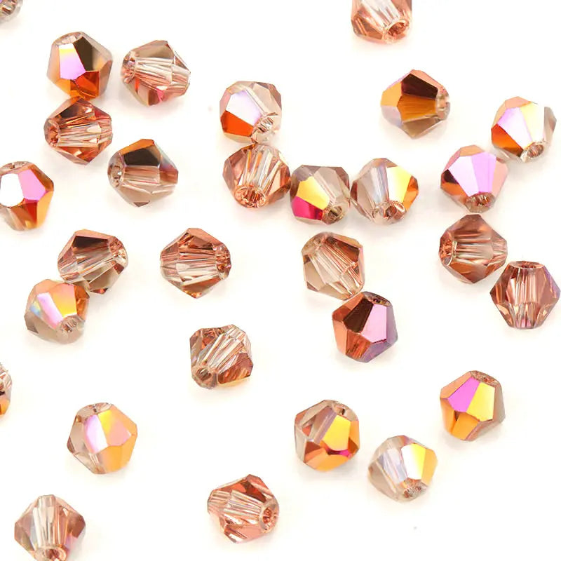 4mm Shiny AB color Crystal Bicone Beads Glass Jewelry Beads Loose Spacer Beads earring bracelet making Jewelry Accessories DIY Qme