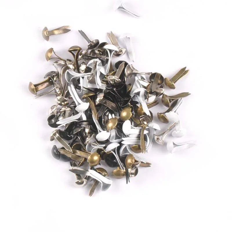 100pcs 5x10mm Mix Round Fastener Brads Embellishment For Scrapbooking Supplies DIY Metal Crafts Accessories Shoes Decor c2147 Qme mixed