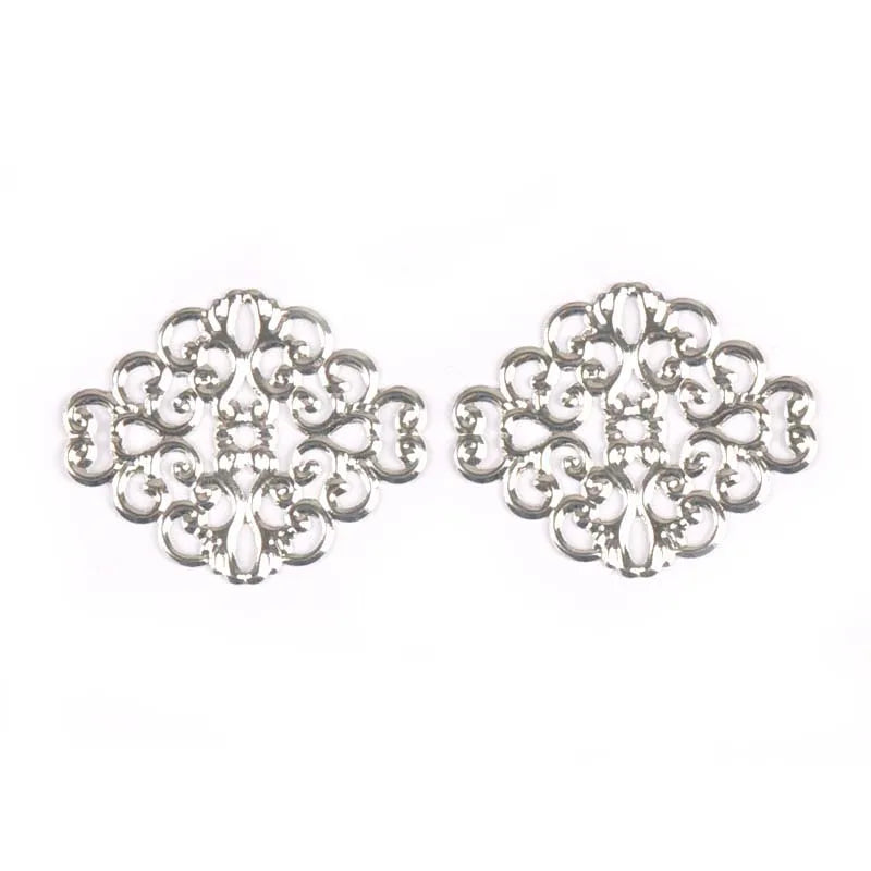 20Pcs Metal Crafts Filigree Flower Wraps Connectors Embellishments For Scrapbooking Home Decor DIY Accessories 37x30mm YK0749 Qme